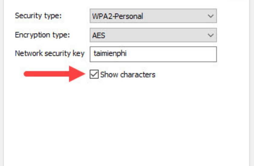 Xem mật khẩu WiFi trong tab Security trên Windows 7