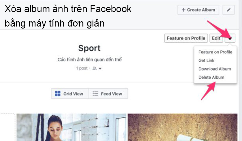 Xóa album ảnh trên máy tính