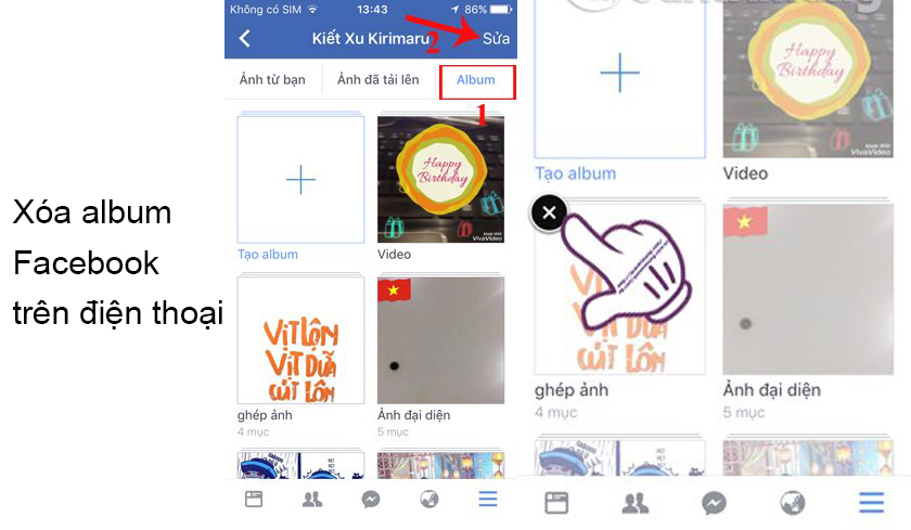 Xóa album ảnh trên điện thoại