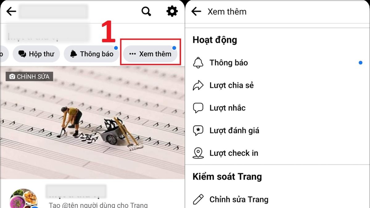 Hướng dẫn cách xoá fanpage trên Facebook bước 1, 2