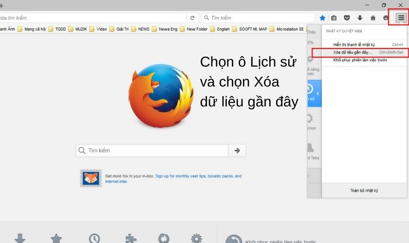 Truy cập lịch sử Firefox
