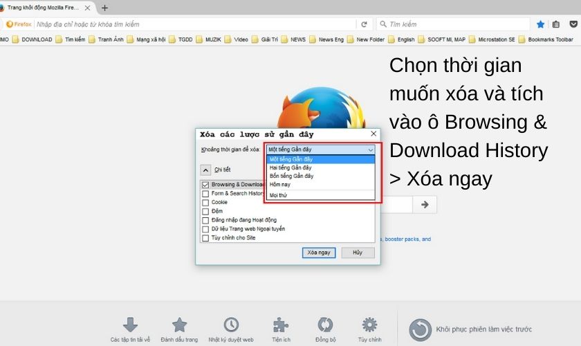Xóa lịch sử Firefox