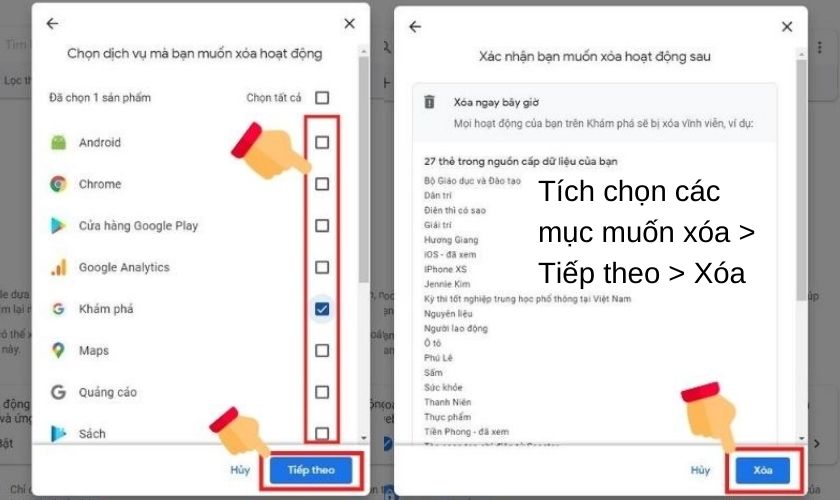 Xác nhận xóa lịch sử