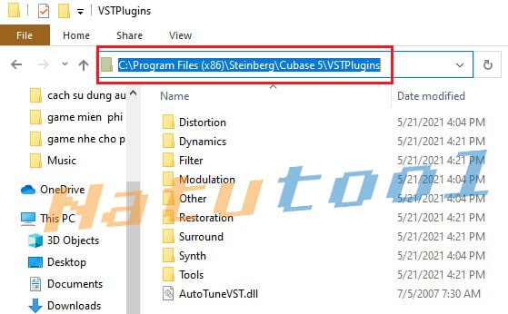 Sao chép file VST3 vào thư mục Cubase 5