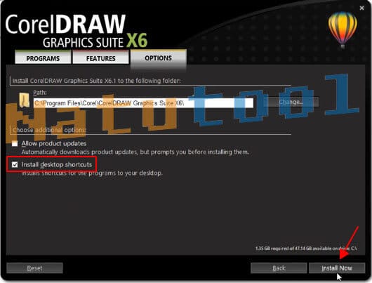 Cài đặt Corel X6