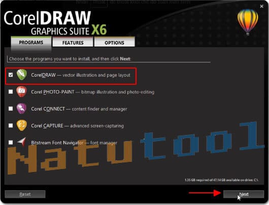 Chọn phiên bản Corel X6