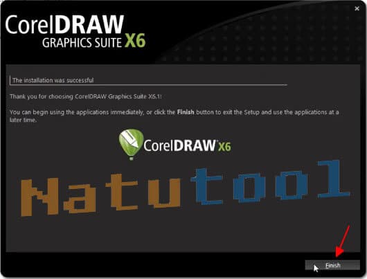 Hoàn tất cài đặt Corel X6