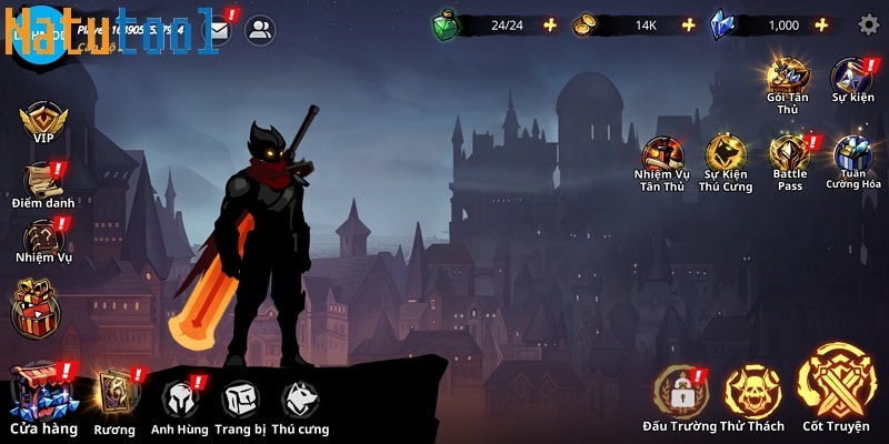 Menu chính Shadow Knight