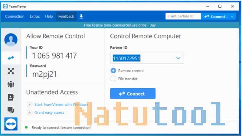 Giao diện TeamViewer 14 sau khi cài đặt