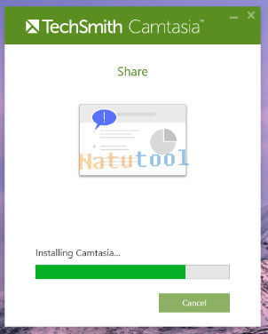 Quá trình cài đặt Camtasia Studio đang diễn ra