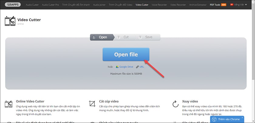 Cắt video online với Online Video Cutter - Tải video lên