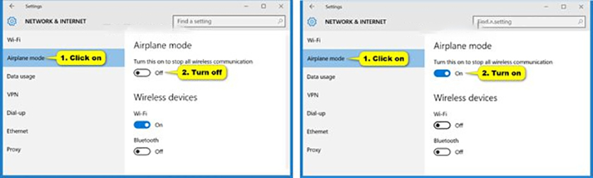 Cách 3: Tắt hoặc bật từ cài đặt