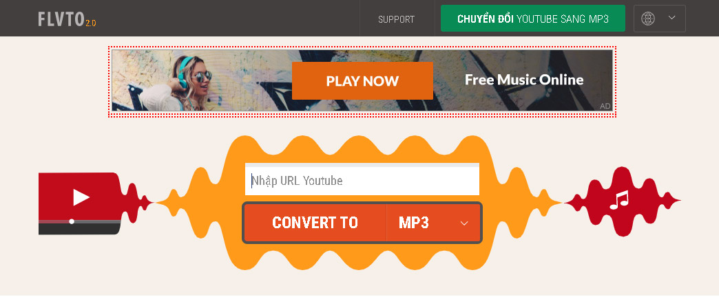 Chuyển đổi YouTube sang MP3 với FLVto