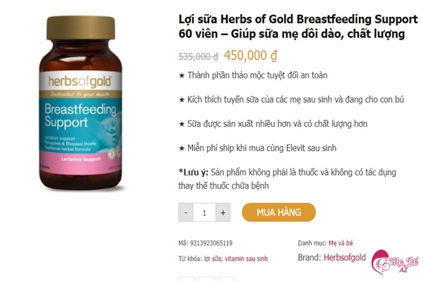 Viên lợi sữa Úc Herbs Of Gold: Có tốt như lời đồn?