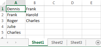 Side-by-side columns on a single Excel worksheet