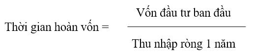 Tính Thời Gian Hoàn Vốn của Dự Án trong Excel Công thức tính thời gian hoàn vốn