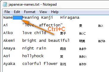 Sao chép ký tự tab