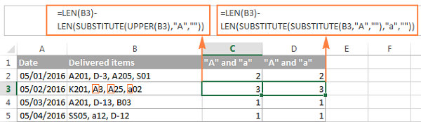 Đếm ký tự không phân biệt chữ hoa chữ thường