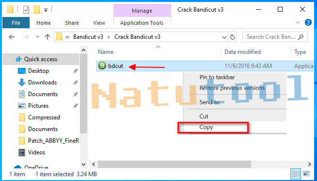Sao chép file crack