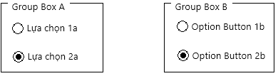 Tạo Option Button trong Group Box