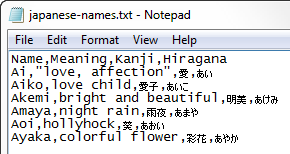 File CSV trong Notepad