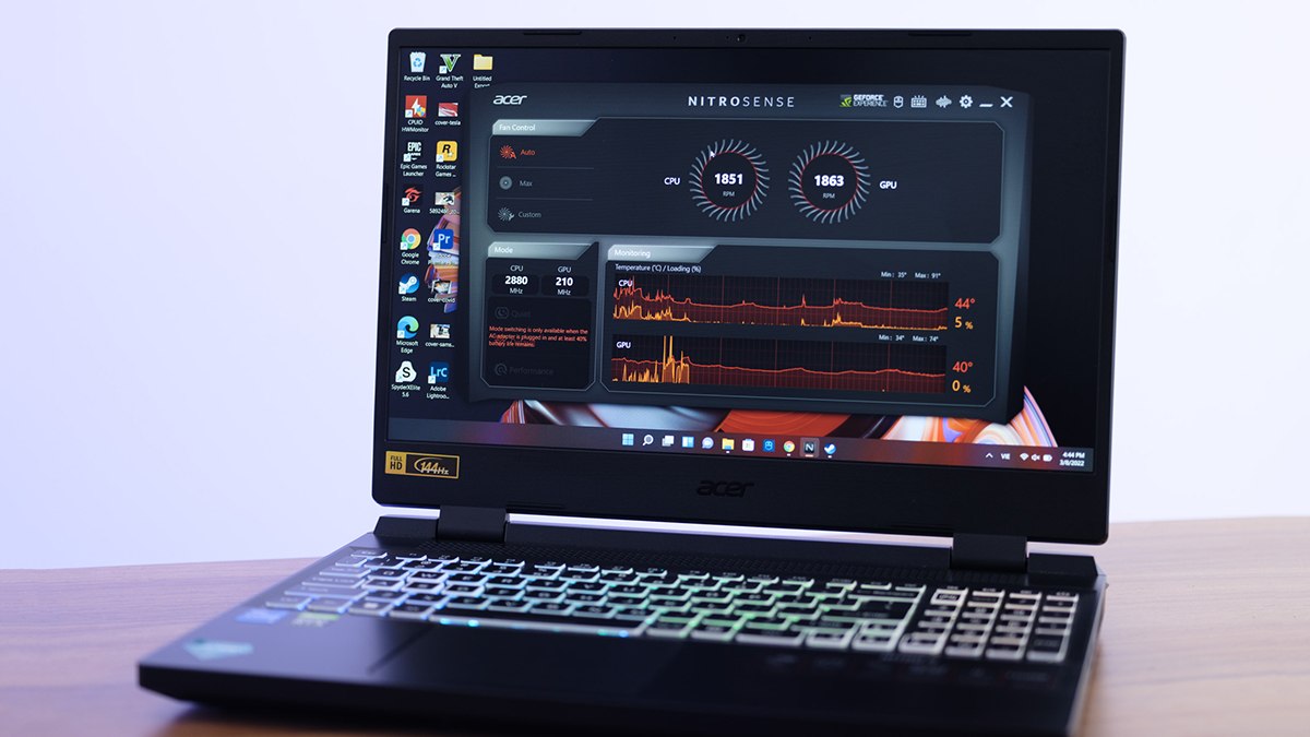 Màn hình Acer Nitro 5 Tiger với tấm nền IPS, công nghệ ComfyView và lớp phủ chống chói