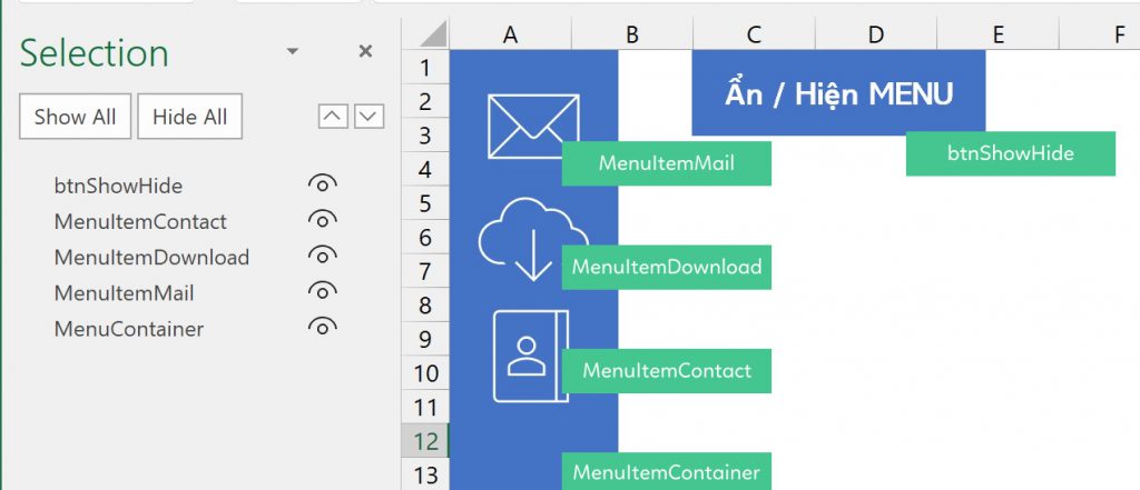Đặt tên cho các thành phần