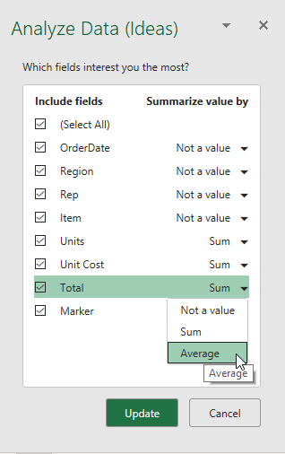 Gợi ý mới sau khi thay đổi kiểu dữ liệu