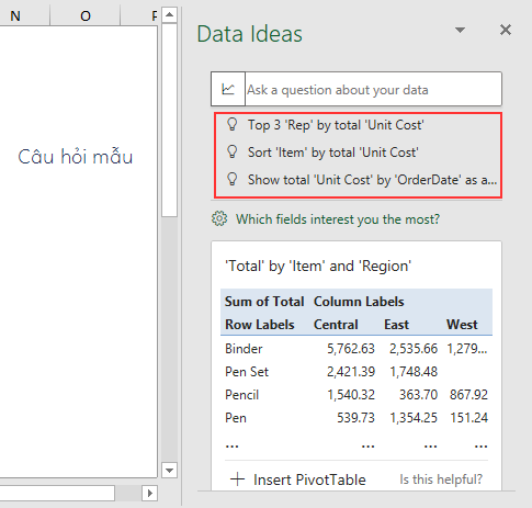Kết quả phân tích từ gợi ý