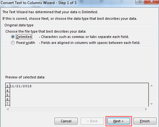 Sử dụng Text to Columns