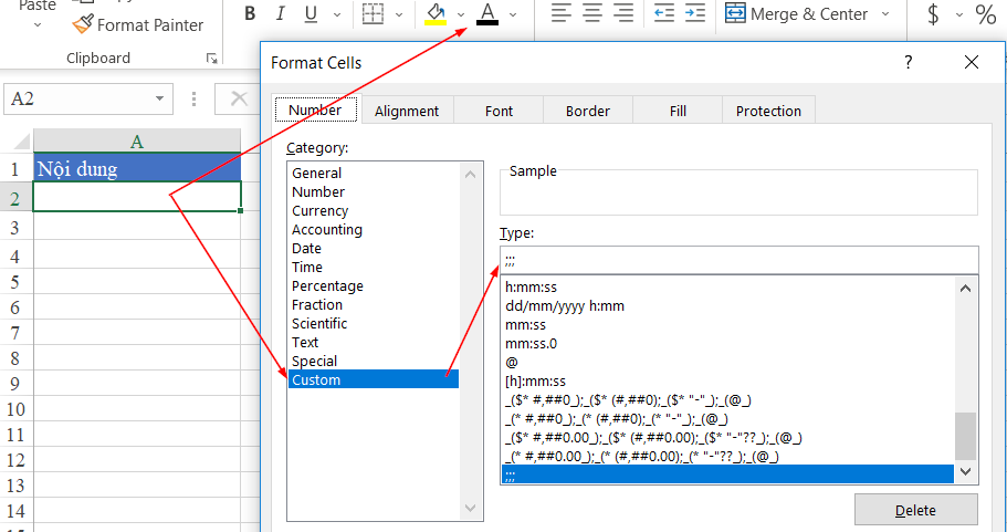 Định dạng Custom Format