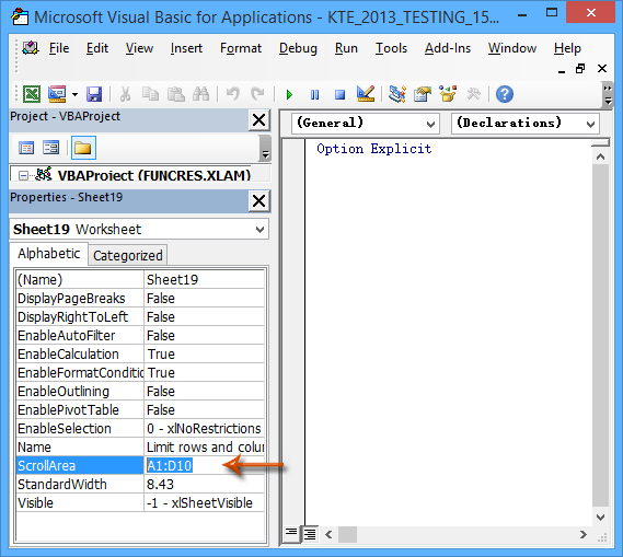 Thiết Lập Vùng Cuộn