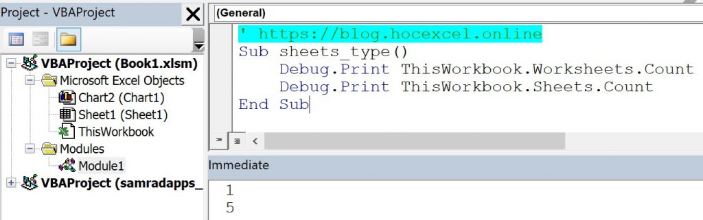 Các loại Sheet trong Excel