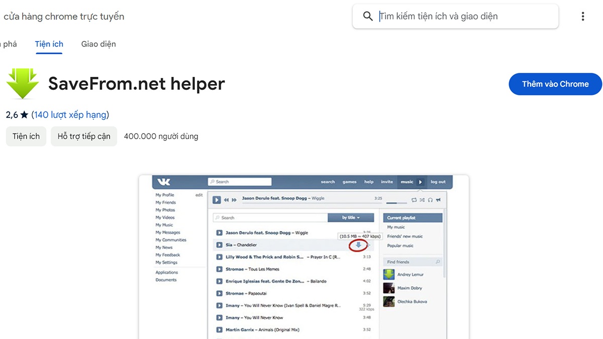 Nút tải video của SaveFrom.net trên YouTube