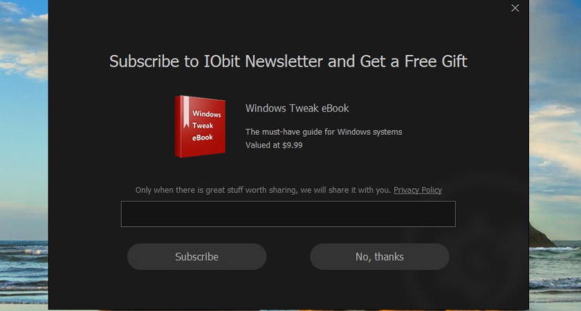 Subscribe để đăng ký hoặc nhấn No, thanks để bỏ qua