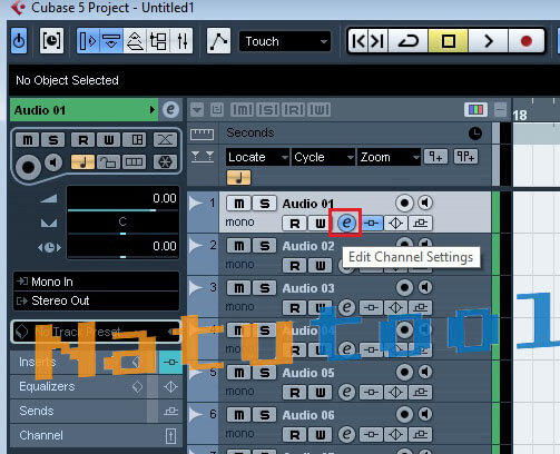 Mở Edit Channel Settings trong Cubase 5