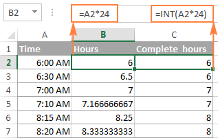 Công thức chuyển đổi thời gian sang giờ trong Excel