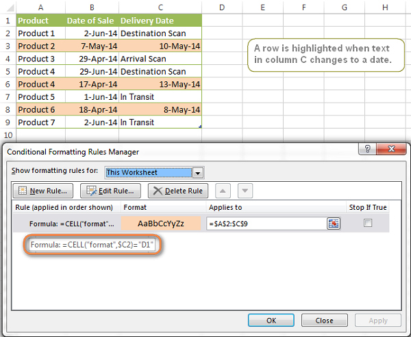Định Dạng Có Điều Kiện Cho Ngày Tháng Trong Excel