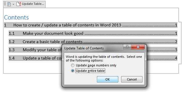 Cập nhật mục lục