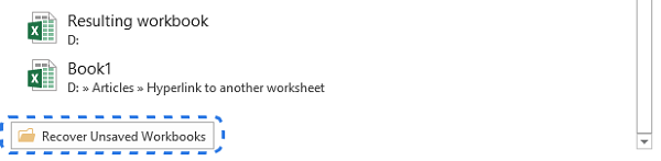 Recover Unsaved Workbooks