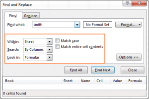 Tìm Kiếm và Thay Thế Dữ Liệu trong Excel: Hướng Dẫn Chi Tiết excel-find-options-300x201