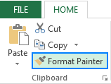 Vị trí nút Format Painter trong Excel