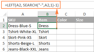 Tách Ô trong Excel bằng Công Thức: Hướng Dẫn Chi Tiết Sử dụng hàm LEFT để trích xuất ký tự trước dấu gạch nối đầu tiên