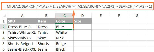 Tách Ô trong Excel bằng Công Thức: Hướng Dẫn Chi Tiết Sử dụng hàm MID để trích xuất ký tự giữa dấu gạch nối thứ hai và thứ ba