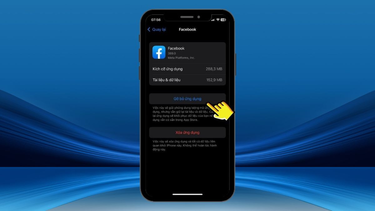 Khắc Phục Lỗi Facebook Không Vào Được Trên iPhone Xóa và cài đặt lại Facebook