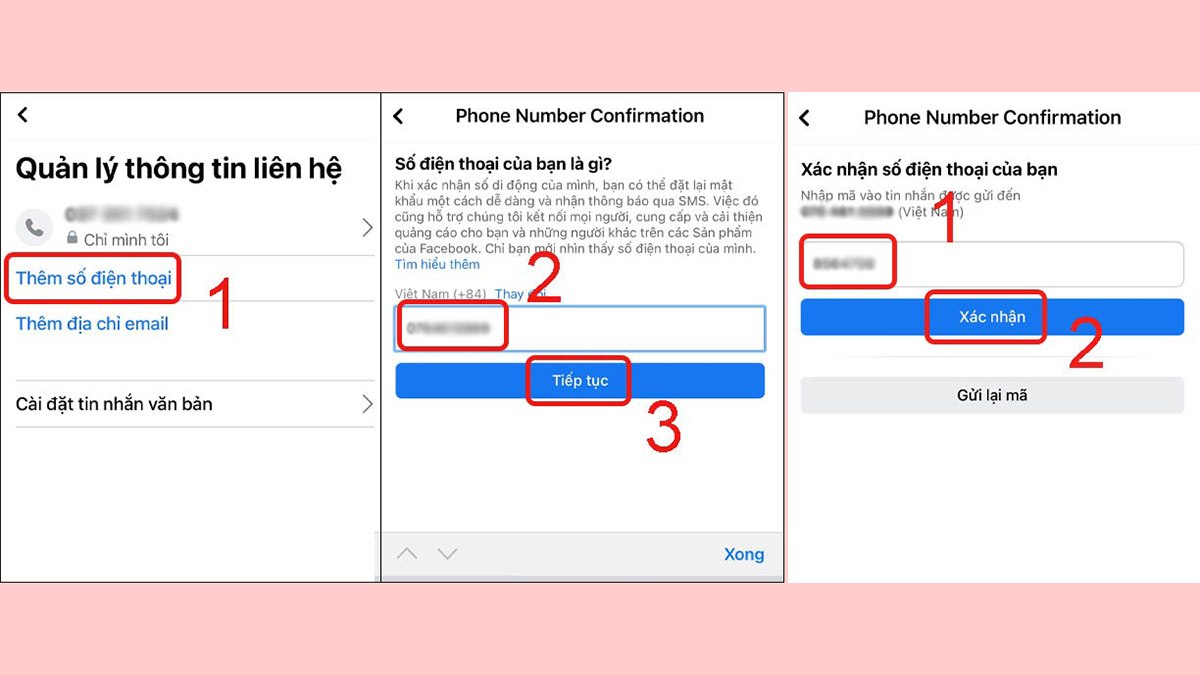 Cập nhật số điện thoại trên Facebook
