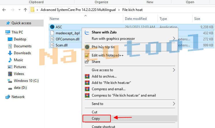 File kích hoạt Advanced SystemCare