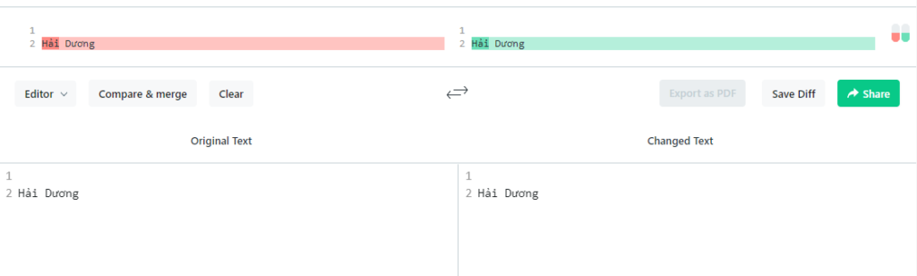 Kết quả Diff Checker