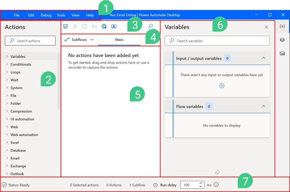 Giao diện Power Automate Desktop