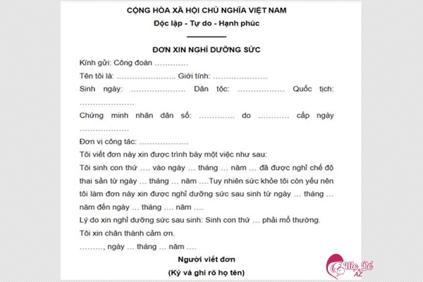Nghỉ hồi sức sau sinh